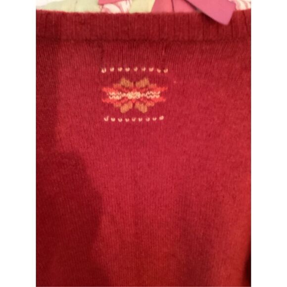 So GSJC Red Lambswool Blend Cropped Sweater Sz XL - Picture 4 of 7
